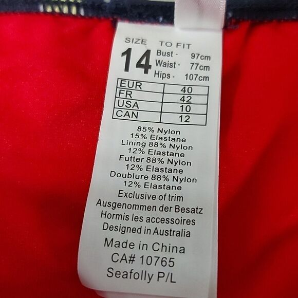 Seafolly Floral Bikini Bottom - Navy and Red - Picture 6 of 7